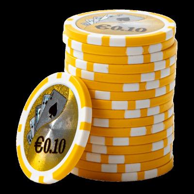 China Lucky Poker Wholesale 12g ABS poker chips casino chips with custom printing sticker for sale