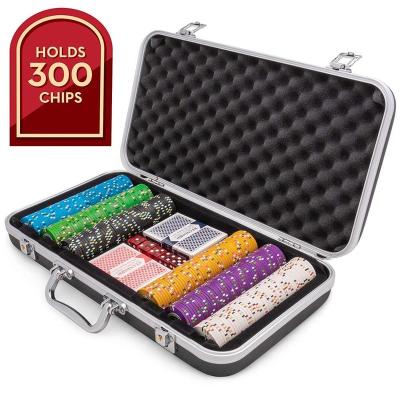 China Clay 300 ct. Black ABS Plastic Chip Case Poker | Holds 300 chips and 2 card decks | Light and sturdy portable carry case for sale