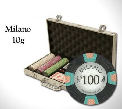 China NEW Pure Clay Poker 300 PC Milan Clay Chips Set 10 Gram Denomination Aluminum Case for sale