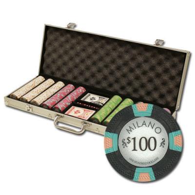 China Clay New 500 Milan 10g Clay Poker Chips Set with Aluminum Case for sale