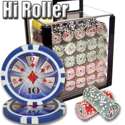 China Casino Poker Hi-Reel Casino Sticker ABS Chip Set with Acrylic Case - 1000 Pieces for sale