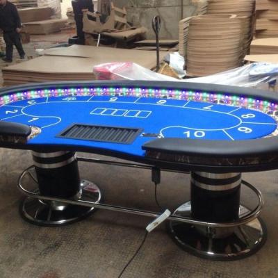 China Poker Club 96 INCH Professional Oval Casino Poker Table With Deluxe Chrome Legs for sale