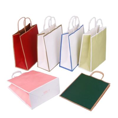 China Colorful Low Cost Recyclable Cheap Custom Printed Bag Take Away Customized Shopping Paper Bag With Handle for sale