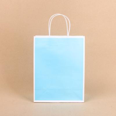 China Wholesale Free Sample Recyclable Black Coffee Color Recyclable Kraft Gift Recyclable Shopping Paper Bags With Twisted Handle for sale