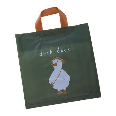 China Custom Logo BIODEGRADABLE Recyclable Clothes Packaging PE PVC Plastic Shopping Bag With Handles for sale