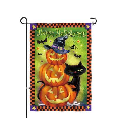 China New Design Hotel and Resort Double Sided Holiday Yard Sublimation Halloween Garden Flags for sale