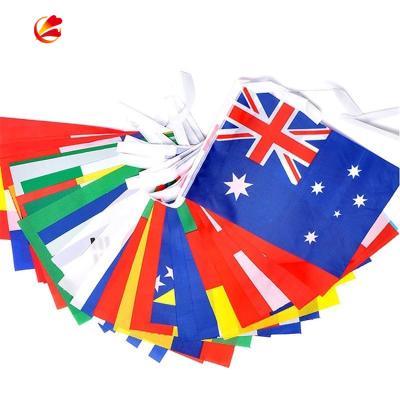 China Soccer 32 Team Flag Strings Country World Hanging Banner Bunting 14*21cm String Flag for sale