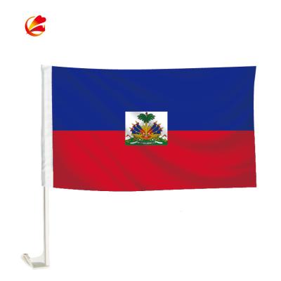 China Manufacturer Customized Polyester FLYING Haiti Car Window Flag for sale