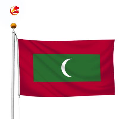 China Polyester FLYING Screen Printing Cheap Custom National Country Flag Of Maldives for sale