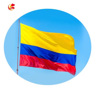 China FLYING Colombia Banner 75D Polyester Red Blue Yellow Colombian Flag for sale