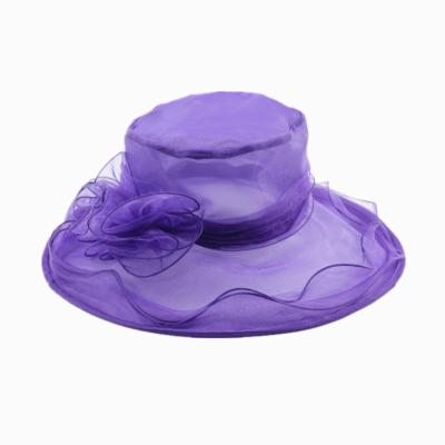 China New Brand Cheap Fashion Picture Designer Wedding Church Ladies Hat Women's Formal Silk Felted Hat Elegant Wide Brim Custom Hat for sale