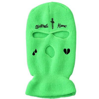 China Low MOQ JOINT unisex wool three hole ski face mask fashion winter hats print embroidered custom logo color balaclava for sale