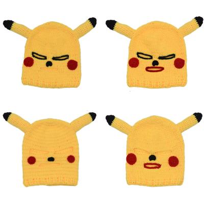 China JOINT New Design Low MOQ Keep Warm Funny Headwear Knitted Logo Pika Plush Hat Custom Embroidered Funny Beanie for sale