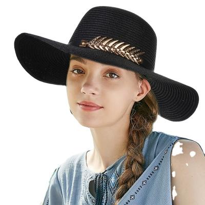 China Wholesale hot sale picture women ladies printing embroidery custom surf brim summer beach wide straw hat with logo for sale