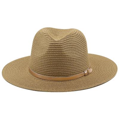 China Wholesale Classic Outdoor Unisex Style Panama Wide Brim Sun Fedora Summer Panama Hat Beach Straw Hat for sale