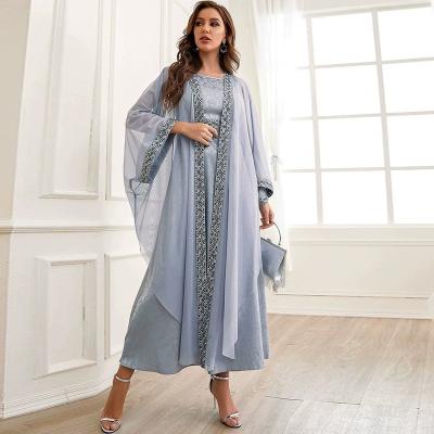 China Polyester 2022 Drop New Middle East Muslim Women Abaya Embroidered Suit Women Dresses Amazon Hot Islamic Clothing for sale