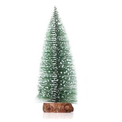 China 2022 Newest Design Wholesale New Arrival Decoration PVC Mini Artificial Pine Needle Christmas Seasonal Tree with Snowflakes and Plastic Stand for sale