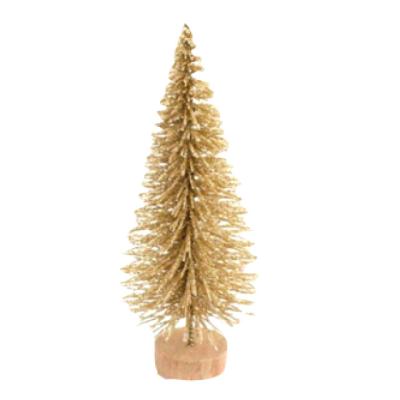 China Hot Selling High Quality Christmas Special Golden Seasonal Decoration PVC Indoor Artificial Pine Needle Seasonal Decoration With Plastic Stand for sale