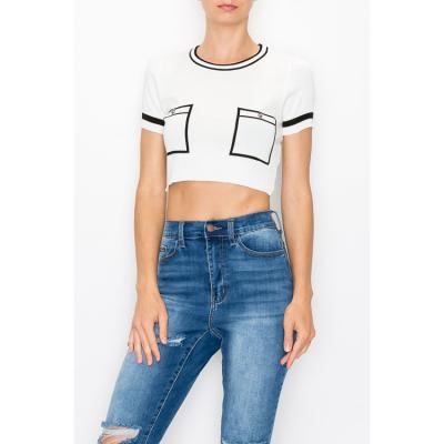 China OEM Anti-wrinkle Hot Sale Size Cost Effective Short Sleeve Crop Tops For Women for sale