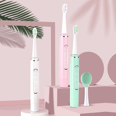 China Multi Function 6 Speeds USB Battery Rechargeable Cordless Sonic Vibration Electric Toothbrush for sale