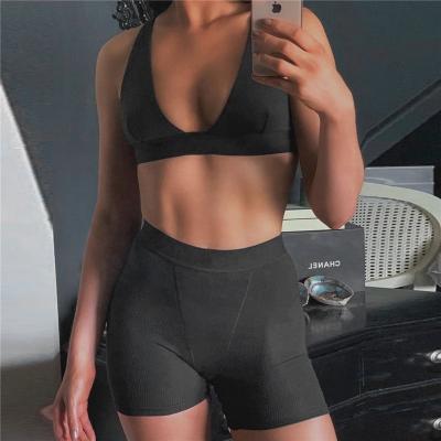 China Logo Sexy Biker Short Sets Custom Made QUICK DRY Women Set Solid Two Piece Women Teams 2 Piece Shorts Sets Clothing for sale