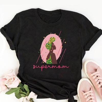 China Anti-Wrinkle New Arrival Fashionable White Tops Custom Printing Super Mom Mother's Day T-shirt Women Graphic Tee for sale