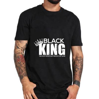 China King Chess Melanin Cotton Casual Tee Unisex T Shirt Unisex Anti-Wrinkle Graphic Black Tees Funny Print T-shirts Mens Tees for sale