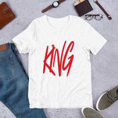 China Hot Selling Custom Anti-Wrinkle Printing Plus Size Mens T Shirt Designher Black King Printed Top White Graphic T-Shirts For Men for sale