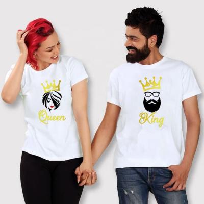 China Anti-wrinkle summer t-shirt women fashion casual female t-shirts plus size king and queen matching couple; s t shirt for sale