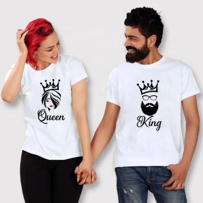 China Anti-Wrinkle Fashion Summer T-shirt Women Casual Tee Female Tees Plus Size King And Queen Matching T-shirt for sale