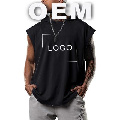 China 2021 hot sales wholesale QUICK DRY fashion outdoor wear mens workout hooded tank tops bodybuilding sports clothes for sale