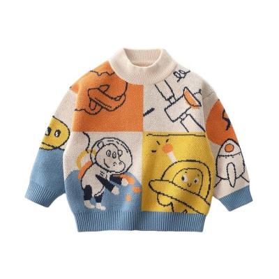 China Autumn Winter Boys Girls Sweater OEM Cartoon Letter Animal Knitted Pullover Sweaters Wholesale Anti-Shrink Baby Kids Child Fashion Clothes for sale