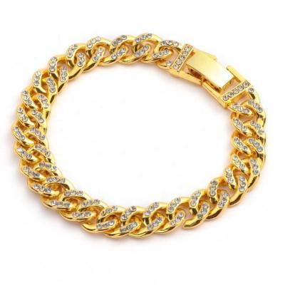 China Lead Free Nickel Free 18K Gold Plated Hip Hop Cuban Chain Anklet Iced Out Diamond Miami Cuban Chain Cuban Anklet for sale