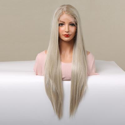 China Styled Easily Style Hot Lace Front Wigs Long Natural Blonde Synthetic Wigs For White Women for sale