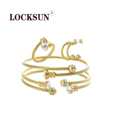 China TRENDY fashion 316 stainless steel jewelry bracelets ringsrrings gold planted for sale