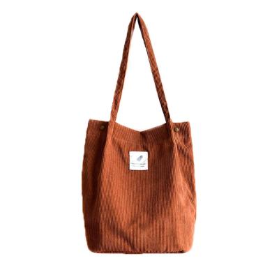 China Wholesale Custom Simplicity White Corduroy Tote Bag For Women Men Custom Color Accepted Simplicity Available Custom Accepted for sale