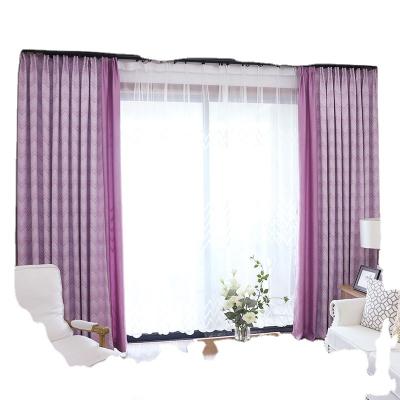 China Nordic Geometric Chenille Jacquard Blackout Style Stitched Finished Curtains for sale