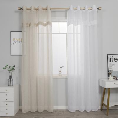 China Net Blackout Plain Style Voile Curtain Material For Window Curtain Blinds for sale