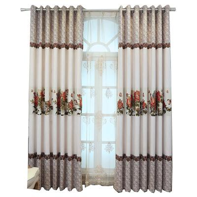 China 2019 new classic blackout landscape style jacquard blackout curtain for living room for sale