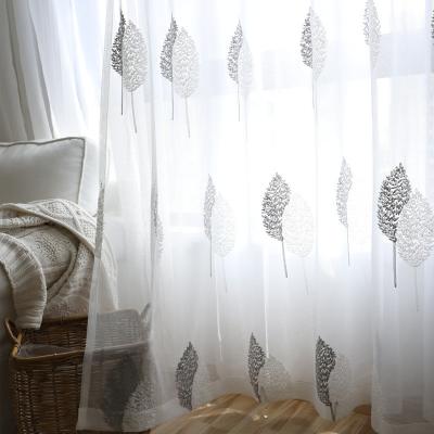 China Hot sale cheap semi sheer perspective embroidery curtain for living room for sale