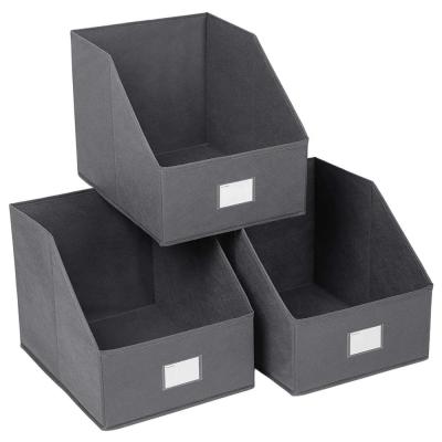 China Sustainable Fabric Foldable Trapezium Storage Cubes Nonwoven Fabric Organizers Open Storage Bins for sale