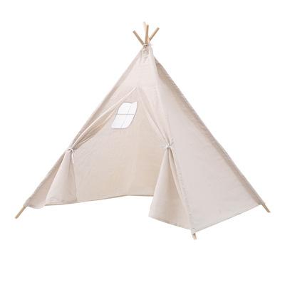 China Eco-friendly Polyester Cotton Fabric With 4 Poles Customized Size Outdoor Indoor Indian White Teepee Tents for sale