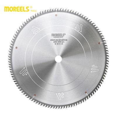 China . High Speed ​​Straight Edge Smooth Carbide Tipped Aluminum And Nonferrous Metal Circular Saw Blade 455x3.4x2.8x120Tx25.4 TCG for sale