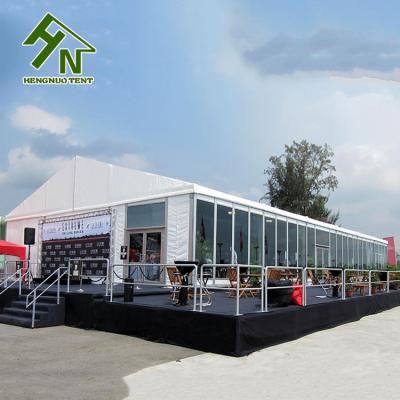 China large outdoor permanent exhibition tent UV-resistant / waterproof / fireproof aluminum structure solid wall for sale