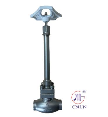 Chine DN15 Cryogénique à longue tige Manuelle soupape à globe PTFE soupape CF8 CF3 Long Axis Stop Valve Roue blanche à vendre