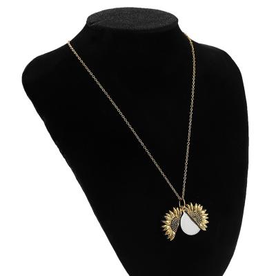 China 2023 New TS FASHION Sunflower Necklace Pendant Jewelry You Are My Sunshine Round Necklace Jewelry for sale