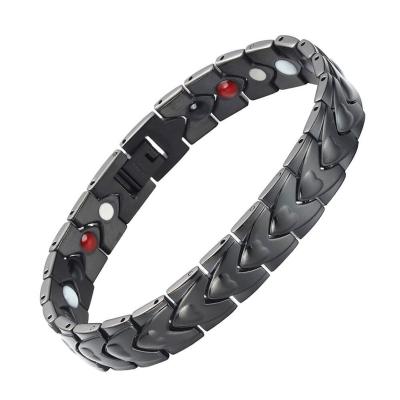 China 2023 New TS Black Heart Shaped Superior Men and Women Magnet Energy Titanium Steel Bracelet CLASSIC Magnetic Therapy Health Care for sale