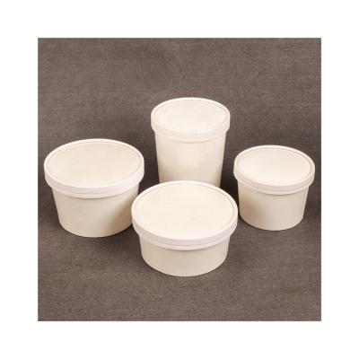 China Paper Disposable Cheap Hot Soup Packing Container Soup Cup Take Out Bucket With Lid for sale