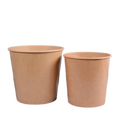 China Disposable Packaging Soup Bowl Food Grade Kraft Paper Soup Bucket Suitable For Food for sale