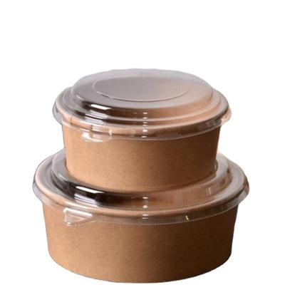 China 850Cc Recyclable High Quality Disposable Soup Paper Container Round Paper Salad Bowl With Plastic Lid for sale